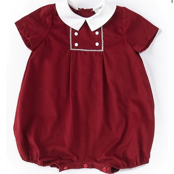 Edgehill Collection Baby Boys 3-9 Months Peter Pan Collar Short Sleeve Bubble. - Picture 1 of 9